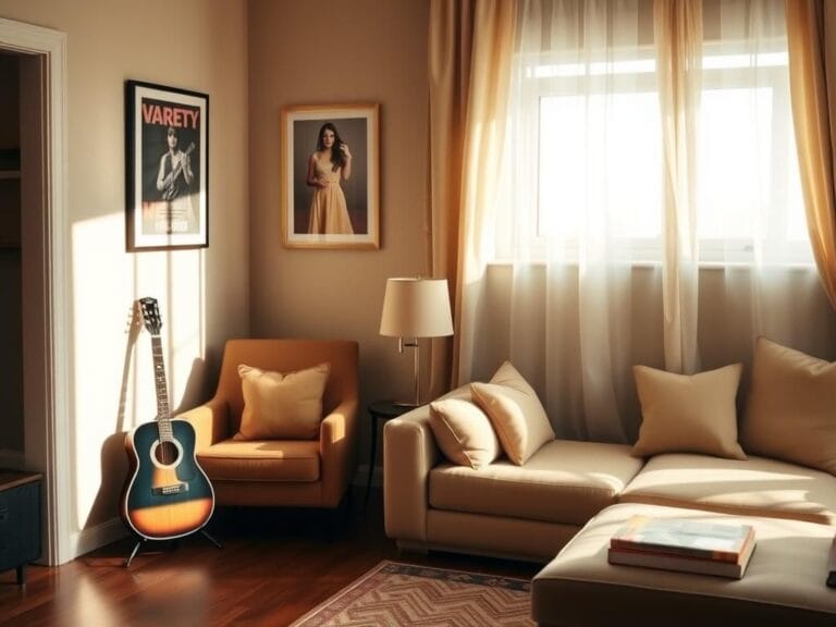 Flick International Cozy living room with distinct sections showcasing separate yet harmonious decor reflecting an artistic lifestyle.