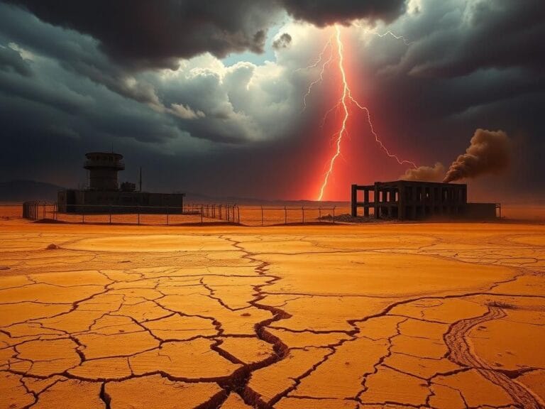 Flick International A dramatic landscape depicting geopolitical tension between Iran and Israel