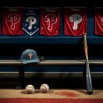 Flick International Empty baseball dugout with a cap and glove symbolizing Nick Castellanos' absence