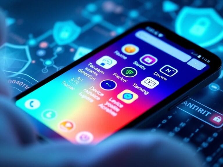 Flick International Close-up of a modern smartphone showcasing Android security features