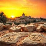 Flick International Archaeological site in Jerusalem showcasing ancient stone ruins and clay seal impressions.