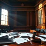 Flick International Dramatic Senate chamber with ornate wood paneling and an empty dais symbolizing authority in political discussions