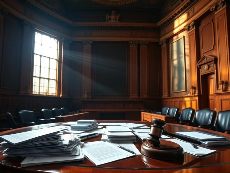 Flick International Dramatic Senate chamber with ornate wood paneling and an empty dais symbolizing authority in political discussions