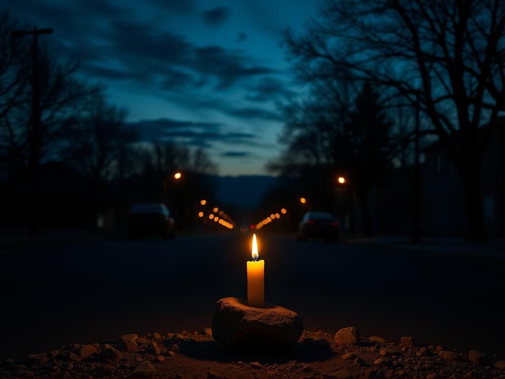 Flick International A deserted street in Boulder, Colorado illuminated by streetlights, symbolizing the aftermath of a recent attack