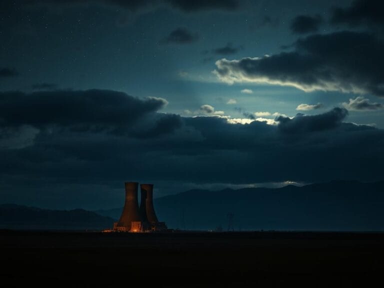 Flick International Stark Iranian nuclear facility under a starry sky