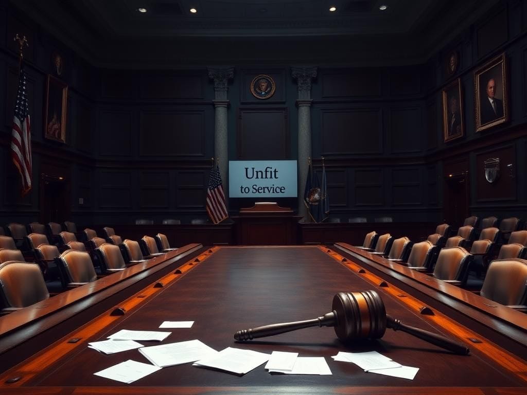 Flick International Empty Senate hearing room highlighting skipped Democratic lawmakers