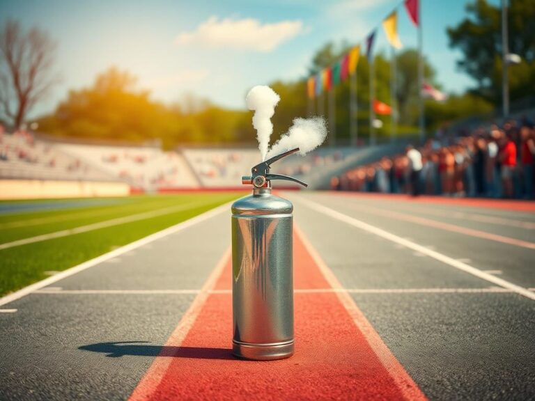 Flick International High school track and field athletes celebrating with a fire extinguisher