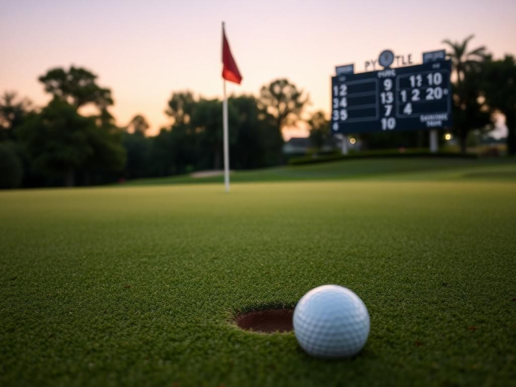 Flick International A serene golf course landscape capturing the final hole of a prestigious tournament