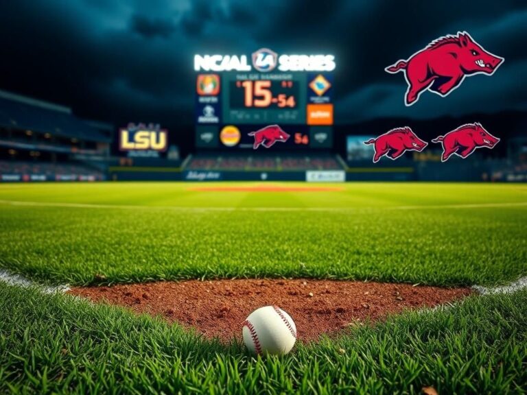 Flick International Empty baseball diamond signifies aftermath of Arkansas' College World Series elimination