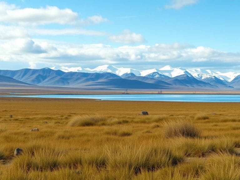 Flick International A stunning view of the Arctic National Wildlife Refuge with tundra grasses and snow-capped mountains.