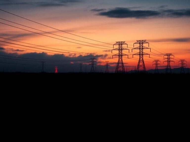 Flick International A digitally rendered image of a vast, dark landscape depicting critical infrastructure with energy pylons and power lines.