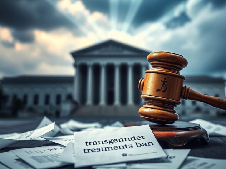 Flick International A gavel striking a wooden block with scattered papers on a youth transgender treatments ban
