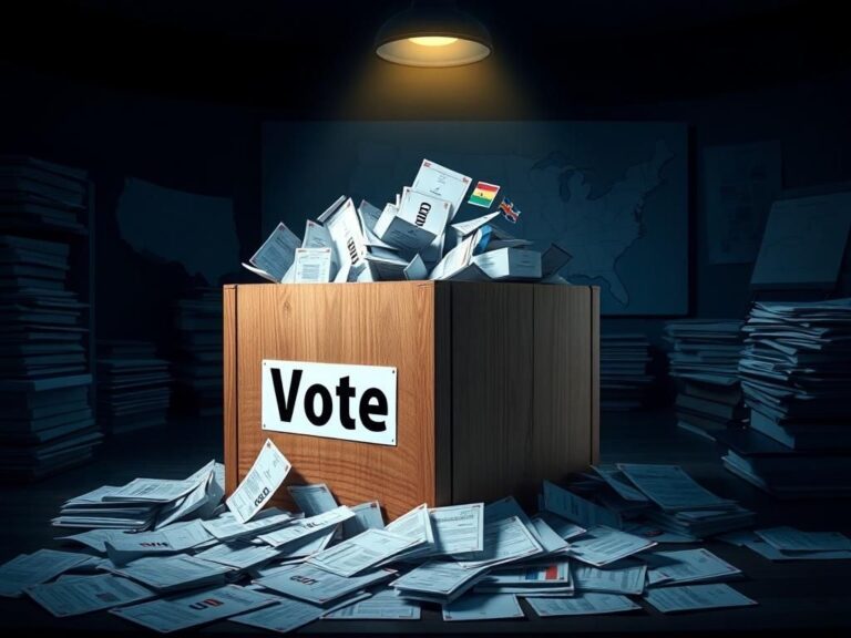 Flick International Wooden ballot box overflowing with ballots, symbolizing election integrity issues