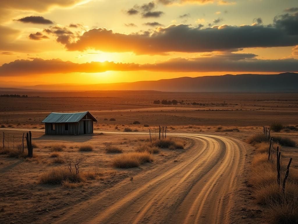Flick International A stark and deserted farmstead in South Africa symbolizing challenges faced by farmers amidst violence.