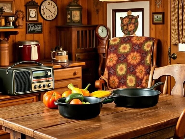 Flick International Cozy Southern kitchen scene with vintage radio and nostalgic decor
