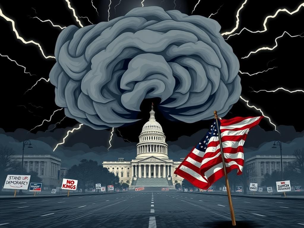 Flick International A dramatic storm cloud over the U.S. Capitol symbolizing political unrest