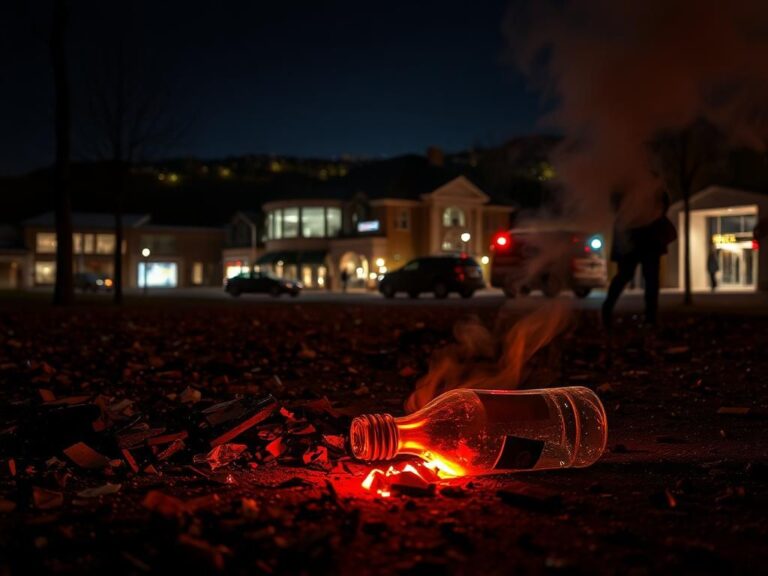 Flick International Shattered glass and debris following a firebombing at a pro-Israel rally in Boulder, Colorado