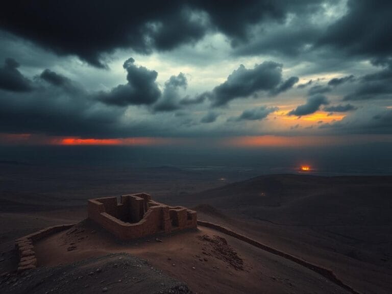 Flick International Aerial view of a barren landscape symbolizing geopolitical tension between Iran and Israel