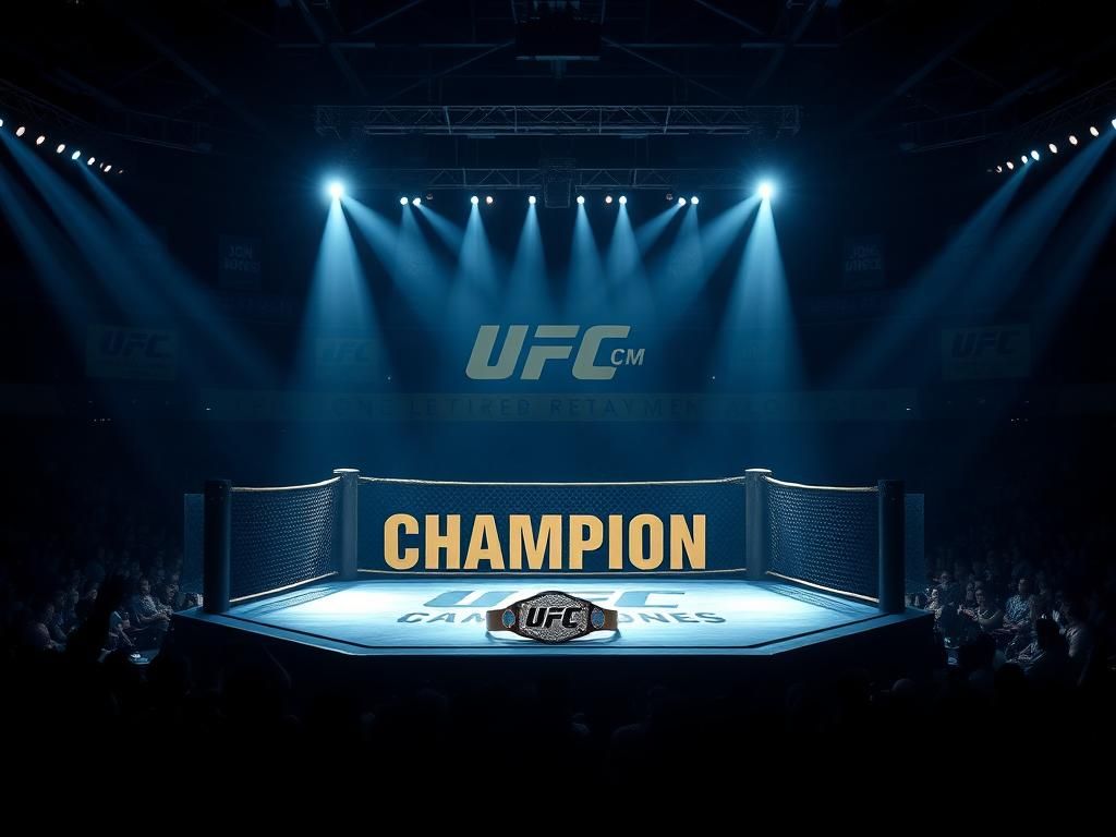Flick International Dramatic UFC octagon symbolizing Jon Jones' retirement