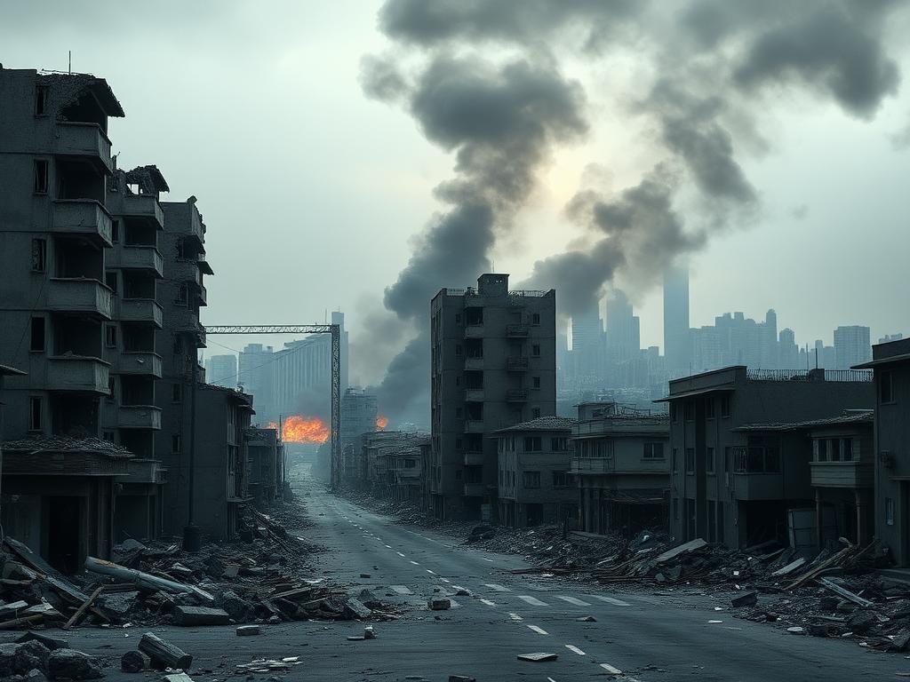 Flick International Aftermath of a missile strike in an urban environment