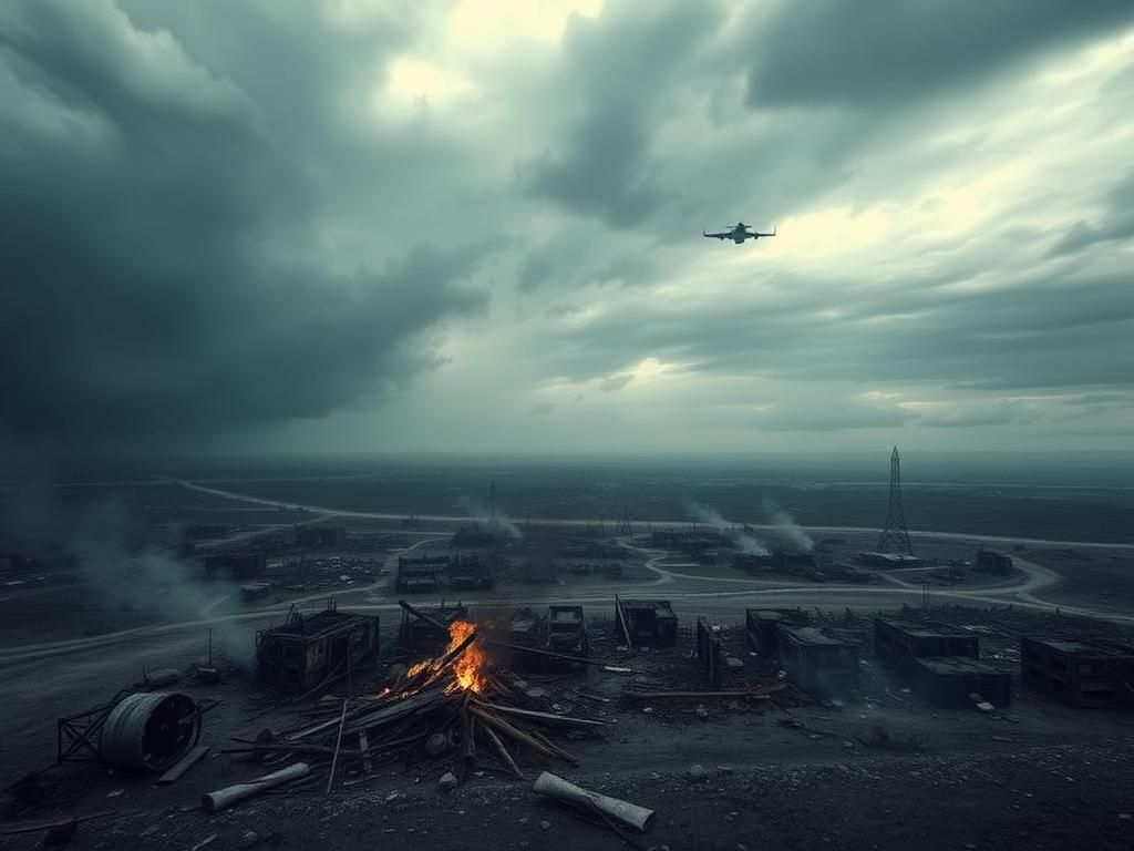 Flick International Aerial view of the aftermath of a military strike on Iranian nuclear facilities