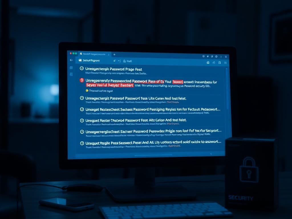 Flick International Computer screen showing unexpected password reset emails in a cluttered inbox