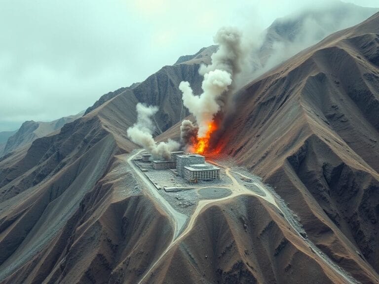Flick International Satellite view showing extensive damage to Fordow nuclear facility after U.S. bomb strike