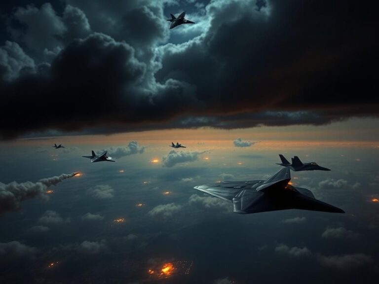 Flick International Aerial view of explosions over the Iranian landscape at night