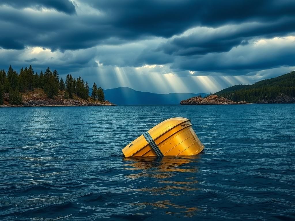 Flick International Capsized gold Chris-Craft vessel in Lake Tahoe after boating accident