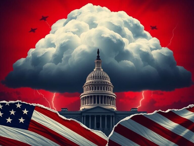 Flick International A dark cloud looms over the U.S. Capitol building, symbolizing political tension and uncertainty.