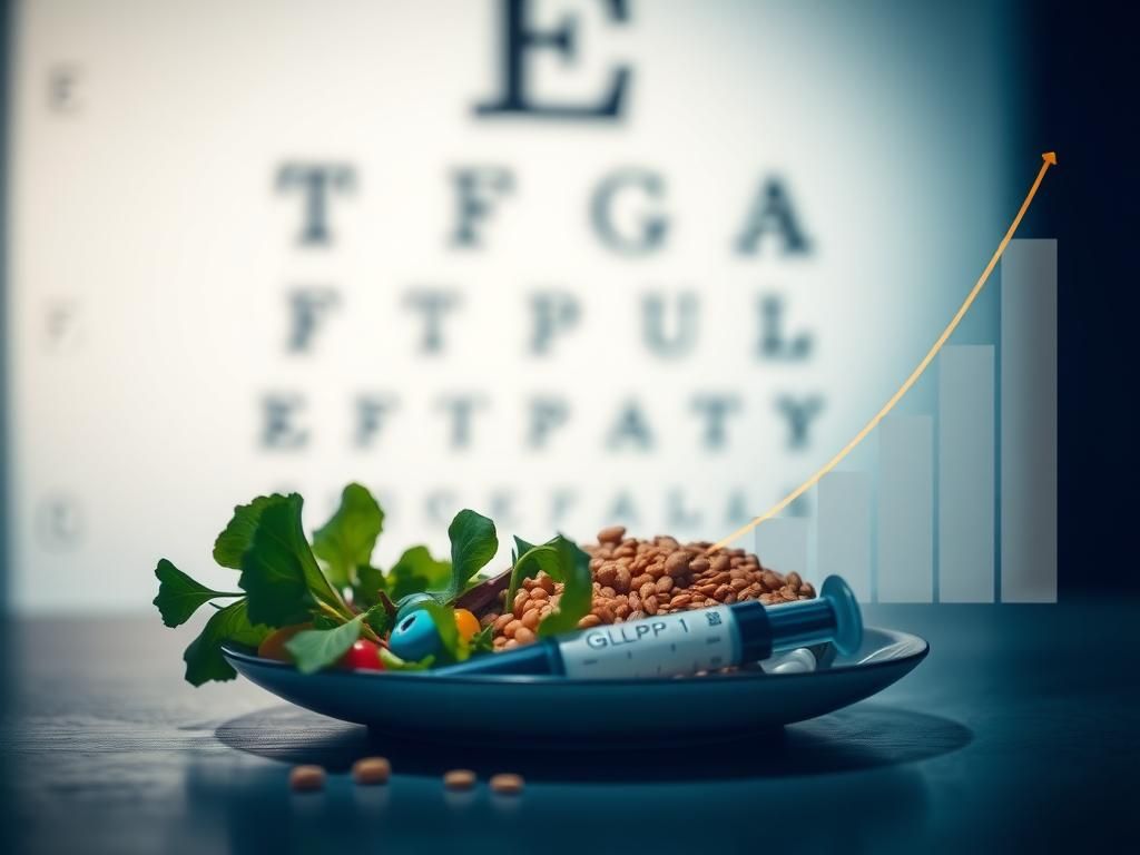 Flick International Abstract representation of vision loss due to diabetes with blurred eye chart