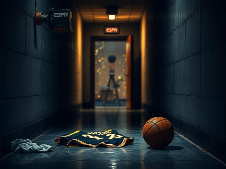 Flick International Emotional TJ McConnell standing in a dim basketball tunnel after NBA Finals loss