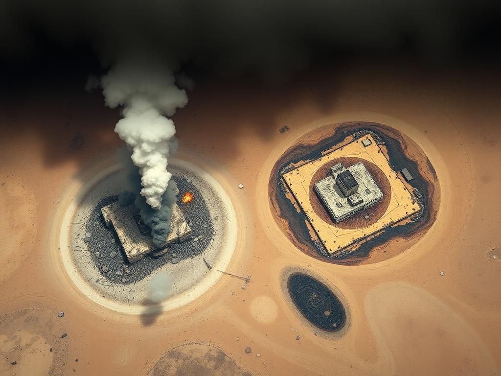 Flick International Aerial view of the damaged Natanz and Isfahan nuclear facilities in Iran after U.S. military strikes.