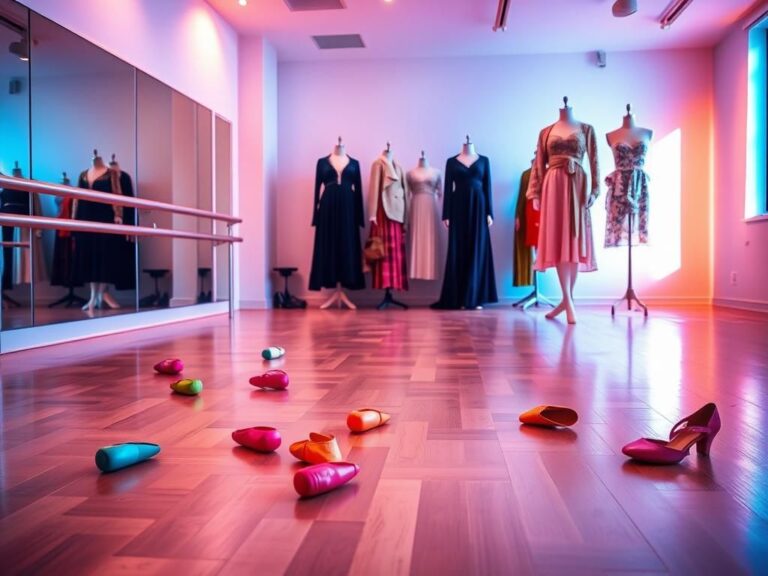 Flick International Shiloh Jolie choreographing a dance in a vibrant dance studio