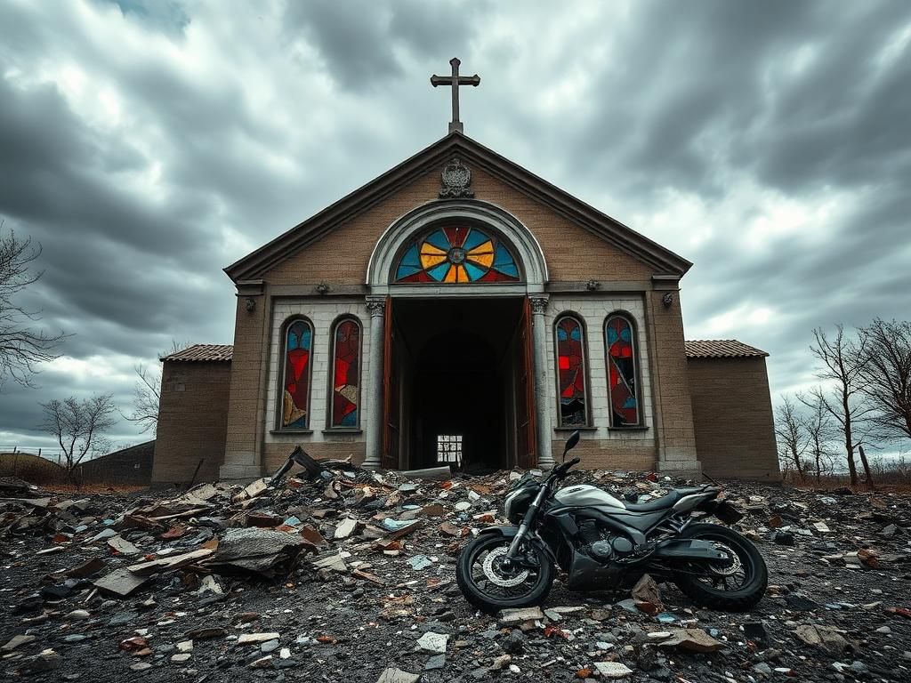 Flick International Remains of a Greek Orthodox church after a brutal attack in Damascus