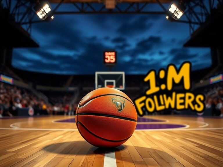 Flick International Dramatic basketball court scene featuring Indiana Fever colors and a basketball symbolizing Sophie Cunningham's rise to fame