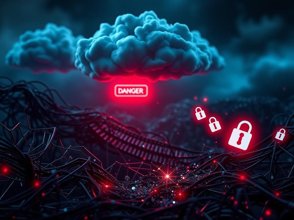 Flick International A dramatic digital depiction of tangled computer lines and circuits signaling malware threats over 394,000 Windows PCs.