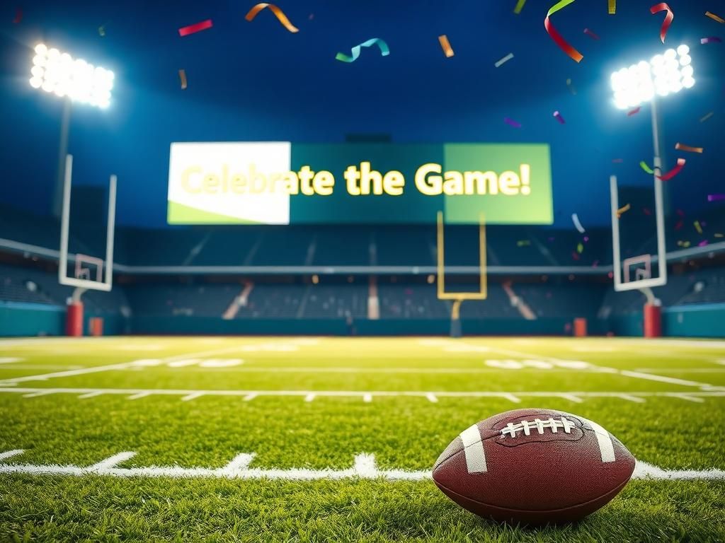 Flick International Empty football field under stadium lights with a lone scuffed football