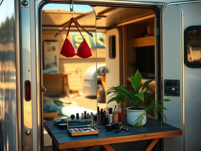 Flick International Ali Larter stunning in a red bikini selfie inside her trailer