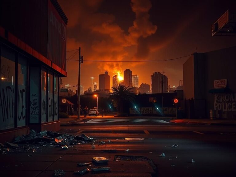 Flick International Shattered storefront in Los Angeles aftermath of protests