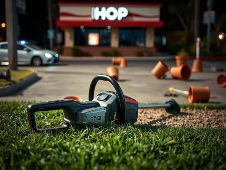 Flick International Abandoned commercial weed whacker at scene of CBP agent detainment in Santa Ana