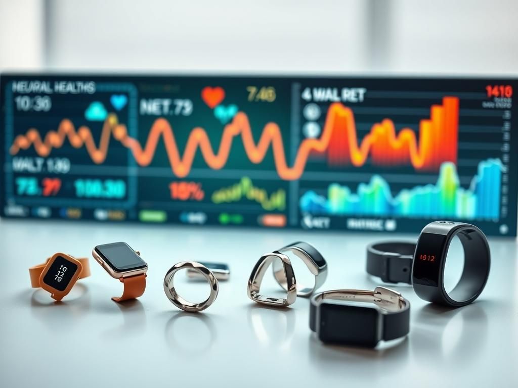 Flick International Innovative wearable health technologies including smartwatches, smart rings, and fitness trackers showcased on a modern surface.