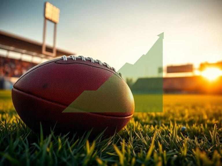 Flick International Close-up of a football on a grassy field at sunset, symbolizing resilience and hope in American football.