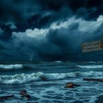 Flick International Dramatic stormy sky filled with dark clouds signaling an impending hurricane.