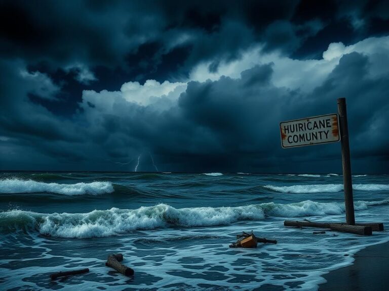Flick International Dramatic stormy sky filled with dark clouds signaling an impending hurricane.