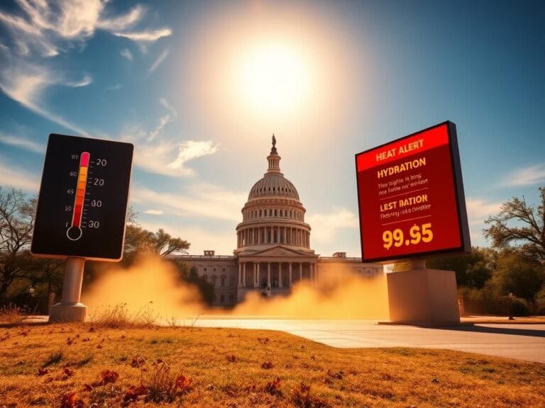 Flick International U.S. Capitol building under extreme heatwave in Washington, D.C.