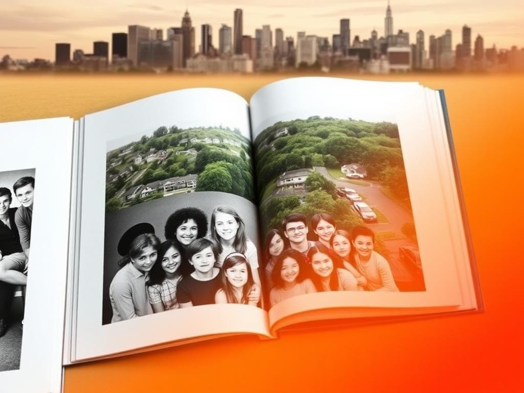 Flick International Vintage black-and-white photograph of diverse high school students in Yorktown Heights, NY