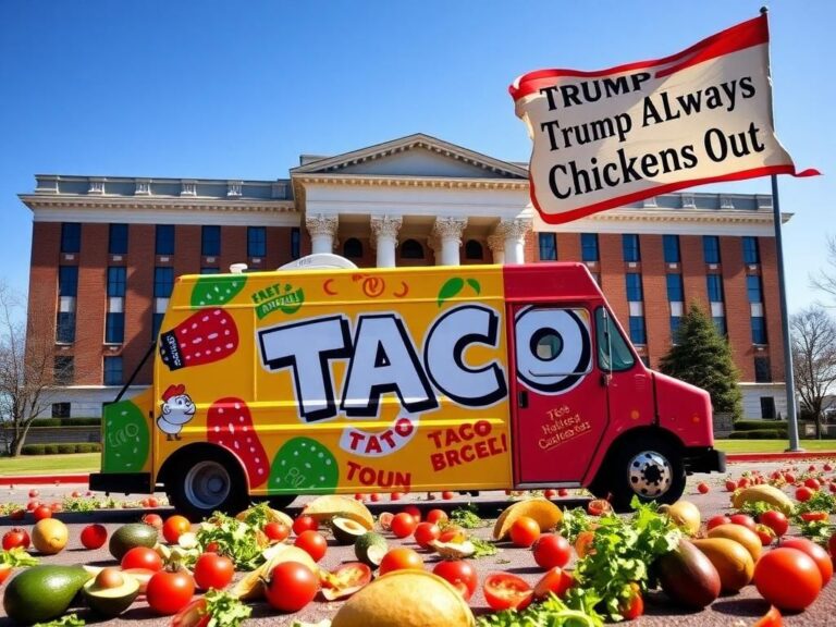 Flick International A vibrant taco truck parked outside the Republican National Committee headquarters in Washington, D.C.
