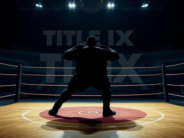 Flick International Dramatic wrestling ring scene depicting a powerful bodyslam maneuver amidst a tense atmosphere.