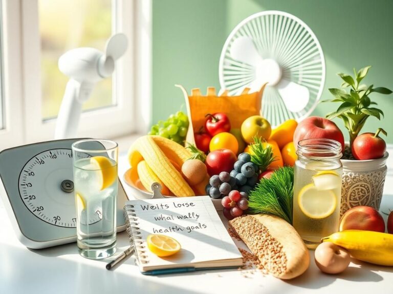 Flick International A serene still life with healthy foods representing weight loss and diabetes management